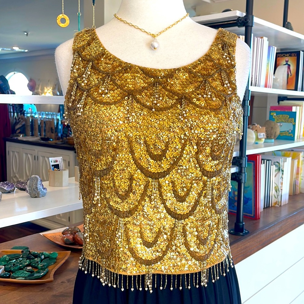 Helen Wong Vintage Beaded Tank
